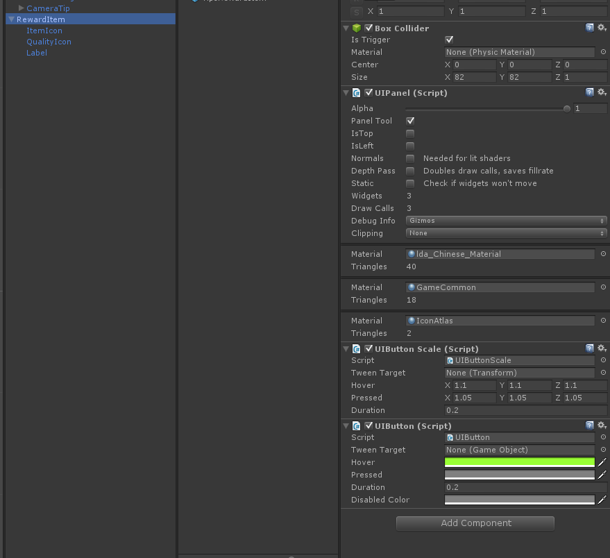 NGUI设置UIButton的颜色值影响子UISprite.colo